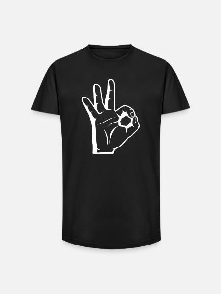 Tauchzeichen_OK_Handzeichen - Long Fit Men's T-Shirt - black