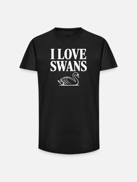 I Love Swans - Long Fit Men's T-Shirt - black