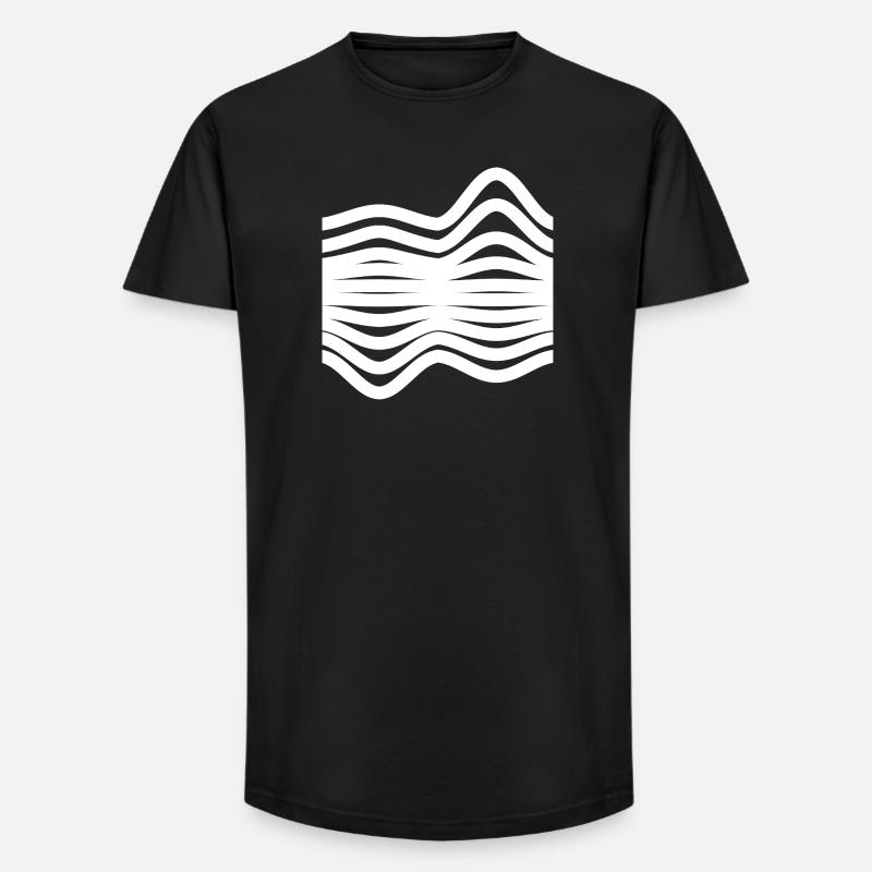 Waves Pattern - Long Fit Men's T-Shirt - black