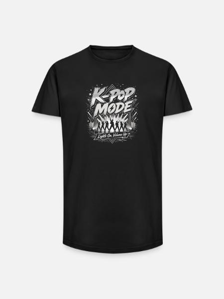 K-Pop Mode Konzert Motiv - Long Fit Männer T-Shirt - Schwarz