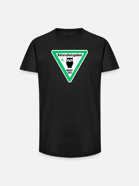 Naturschutzgebiet Nachteule - Long Fit Männer T-Shirt - Schwarz