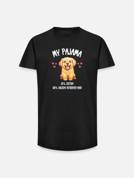 Golden Retriever Pyjamahund - Long Fit Männer T-Shirt - Schwarz