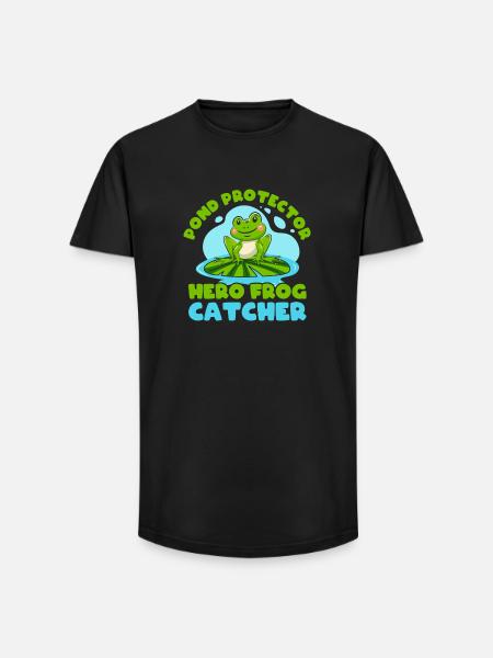 Frog Catcher Pond Protector Frog - Long Fit Men's T-Shirt - black