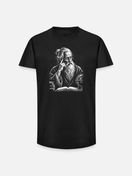 Scientist Old Man Wise Thinker - Long Fit Men's T-Shirt - black