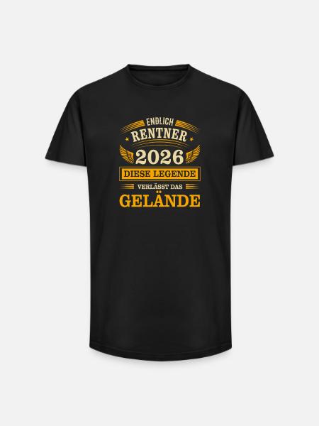 Rente 2026 - Long Fit Männer T-Shirt - Schwarz