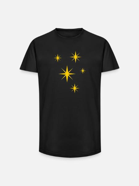 Golden Star Explosion - Long Fit Men's T-Shirt - black