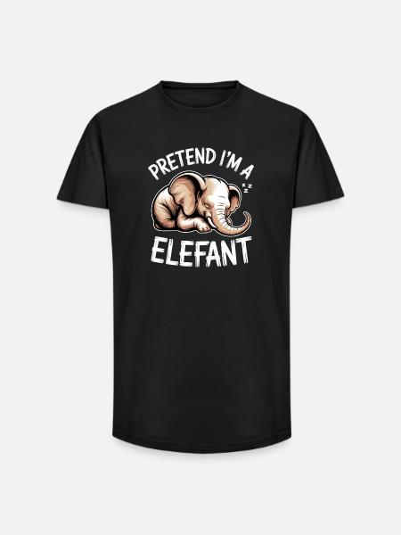 Expressions d’éléphant Éléphant Drôle d’éléphant - T-shirt coupe longue homme - noir