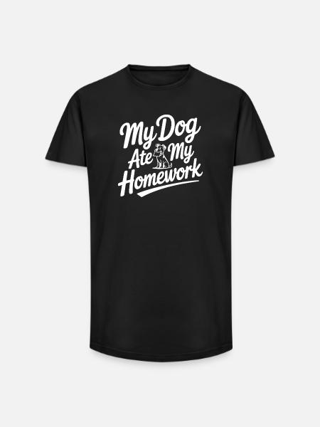 Mon chien a mangé mes devoirs - T-shirt coupe longue homme - noir