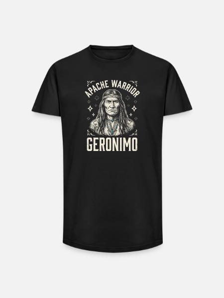 Apache Krieger Geronimo - Long Fit Männer T-Shirt - Schwarz