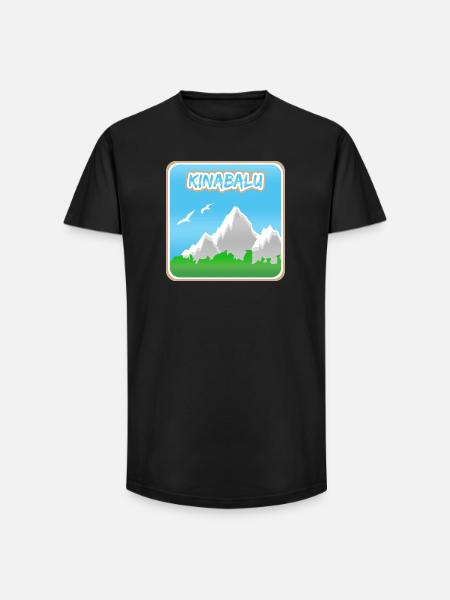 Berg Kinabalu - Long Fit Männer T-Shirt - Schwarz
