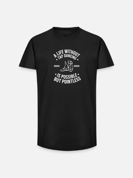 Cadeau de claquettes Tap Dancer - T-shirt coupe longue homme - noir