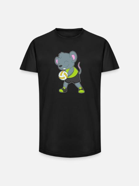 Mouse Volleyball Player Volleyball - Long Fit Men's T-Shirt - black