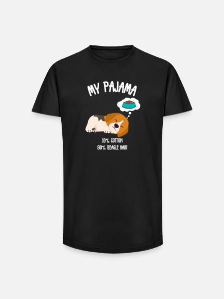 Hunde-Beagle-Haar-Pyjamas - Long Fit Männer T-Shirt - Schwarz