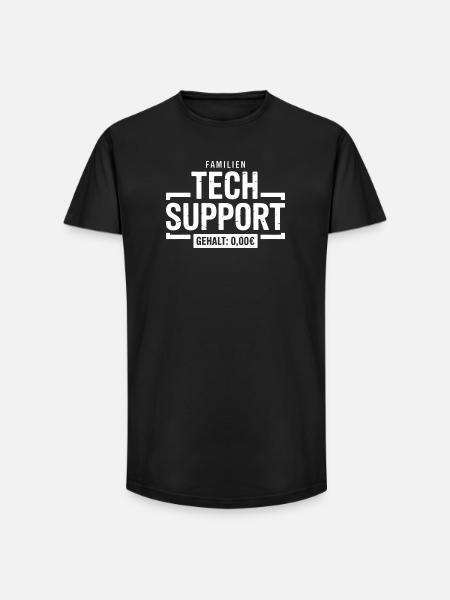 Familien Tech Support Gehalt 0,00€ - Long Fit Männer T-Shirt - Schwarz