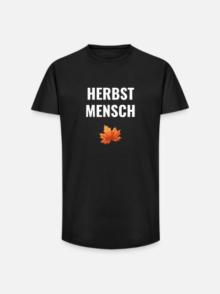 Herbstmensch – Schlichtes Statement - Long Fit Männer T-Shirt - Schwarz