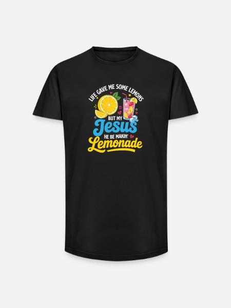 Jesus Making Lemonade Christian Humor - Long Fit Men's T-Shirt - black