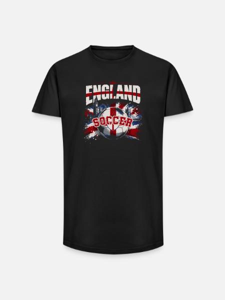 England Fußball | Soccer - Long Fit Männer T-Shirt - Schwarz