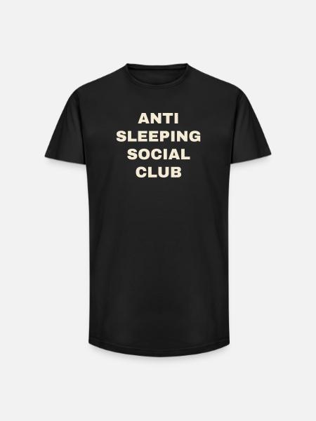 Anti Sleeping Social Club - Funny - Long Fit Men's T-Shirt - black