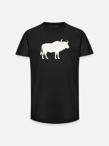 Wild Bison Silhouette - Long Fit Men's T-Shirt - black