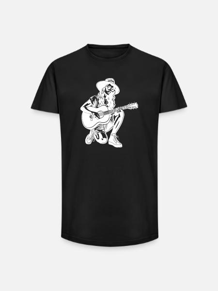 Gitarre Frau - Long Fit Männer T-Shirt - Schwarz