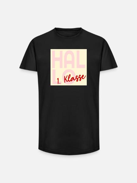 Einschulung Hallo 1. Klasse - Long Fit Männer T-Shirt - Schwarz