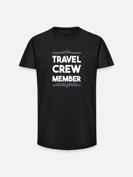 Travel Crew - Long Fit Men's T-Shirt - black