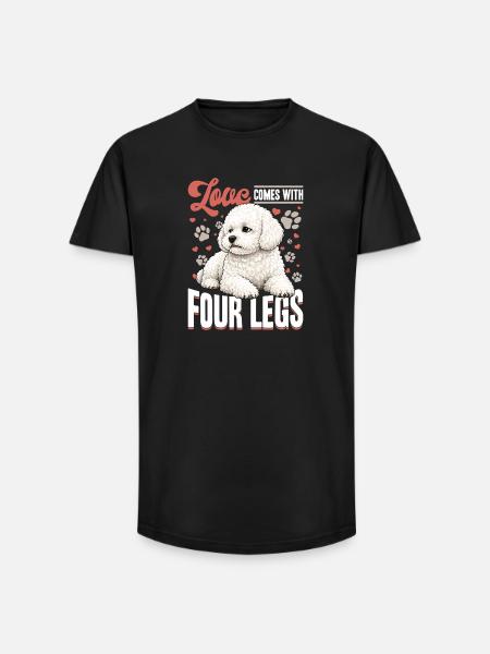 Bichon Frise Dog Breed - Long Fit Men's T-Shirt - black