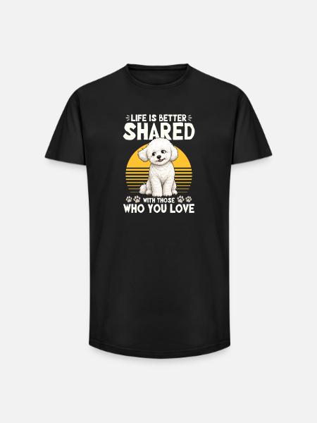 Bichon Frise Dog Breed - Long Fit Men's T-Shirt - black