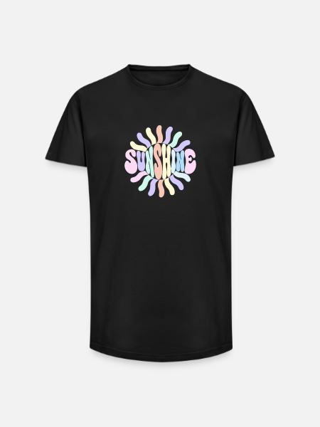Strahlende Pastellsonne - Long Fit Männer T-Shirt - Schwarz