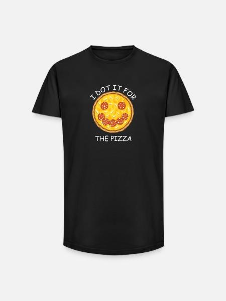Pizza Pizza Face Pizza Lover - T-shirt coupe longue homme - noir