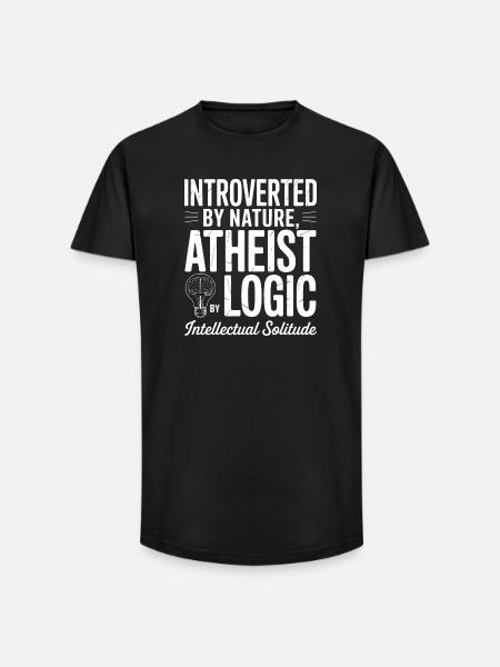 Introverted by Nature, Atheist Logic - Long Fit Men's T-Shirt - black