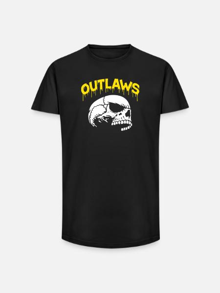 Outlaws Skulls Drip Graphic - Long Fit Men's T-Shirt - black