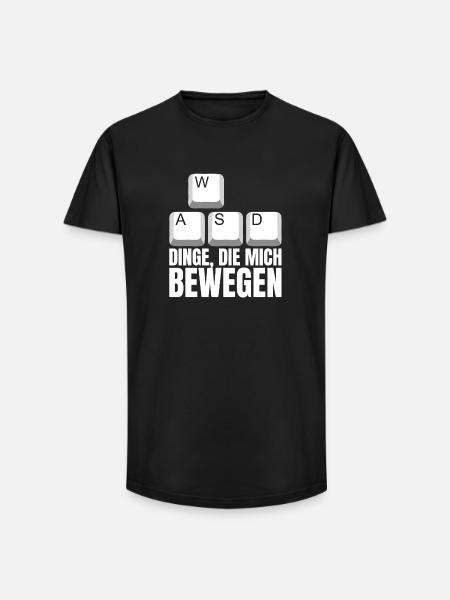 WASD Dinge Die Mich Bewegen - Long Fit Männer T-Shirt - Schwarz