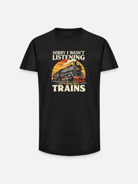 Train - T-shirt coupe longue homme - noir