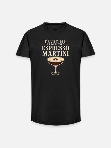 Espresso martini social club cocktail gift - Long Fit Men's T-Shirt - black