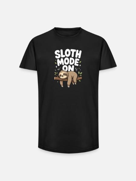 Sloth mode on funny, lazy, cute - Long Fit Men's T-Shirt - black