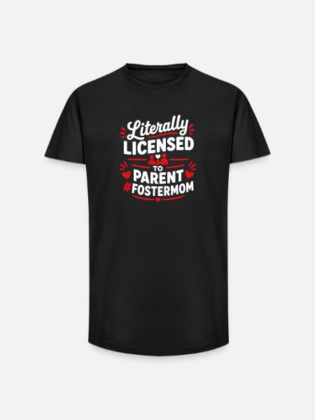 Lizenz zur Elternschaft der Pflegemutter - Long Fit Männer T-Shirt - Schwarz