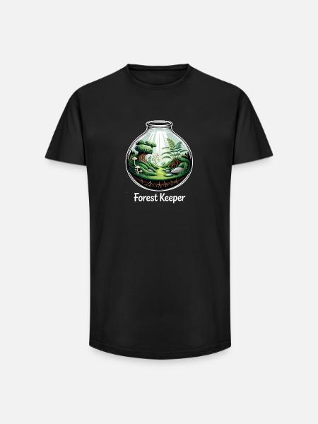 Forestier Forestier Moss Terrarium - T-shirt coupe longue homme - noir