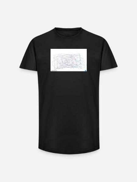 Abstract Paint Swirl Sketch - Long Fit Men's T-Shirt - black