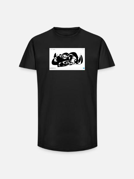 Schwarze Abstraktion Linienflug - Long Fit Männer T-Shirt - Schwarz