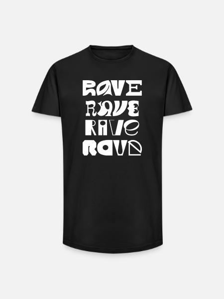 Typographie Rave - T-shirt coupe longue homme - noir