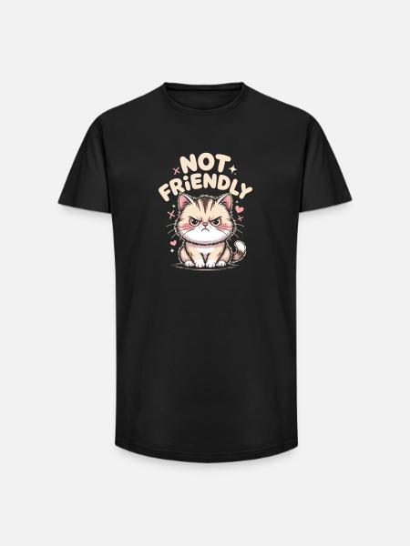 Not Friendly Introvert Antisocial Loner - Long Fit Men's T-Shirt - black