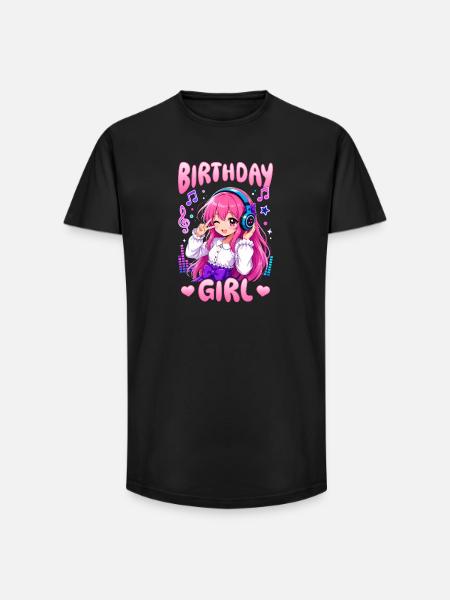Anime and Music Chibi - Long Fit Men's T-Shirt - black