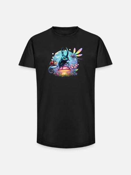 Cute Metallic Scarab and Friends - Long Fit Men's T-Shirt - black