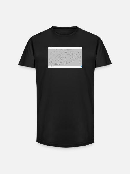 Fließende Konturen Linienkunst - Long Fit Männer T-Shirt - Schwarz