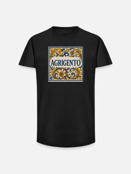 Agrigento Majolika Ornament - Long Fit Männer T-Shirt - Schwarz