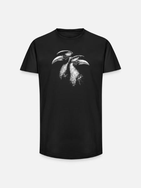 Calaos - T-shirt coupe longue homme - noir