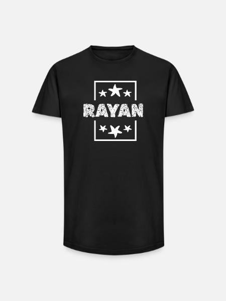 Rayan - T-shirt coupe longue homme - noir