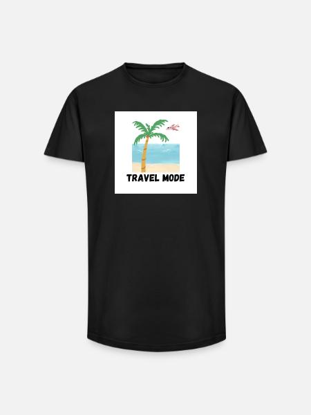 Mode Voyage Conception de plages tropicales - T-shirt coupe longue homme - noir