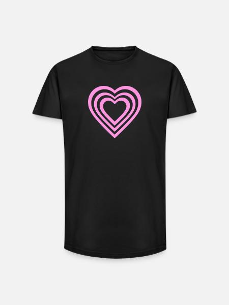 Heart - Long Fit Men's T-Shirt - black